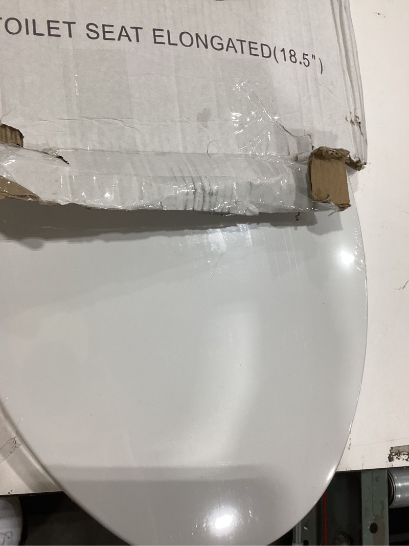 Condition photo showing Good Condition for Universal Standard Elongated White Toilet Seat with Lid, Plastic