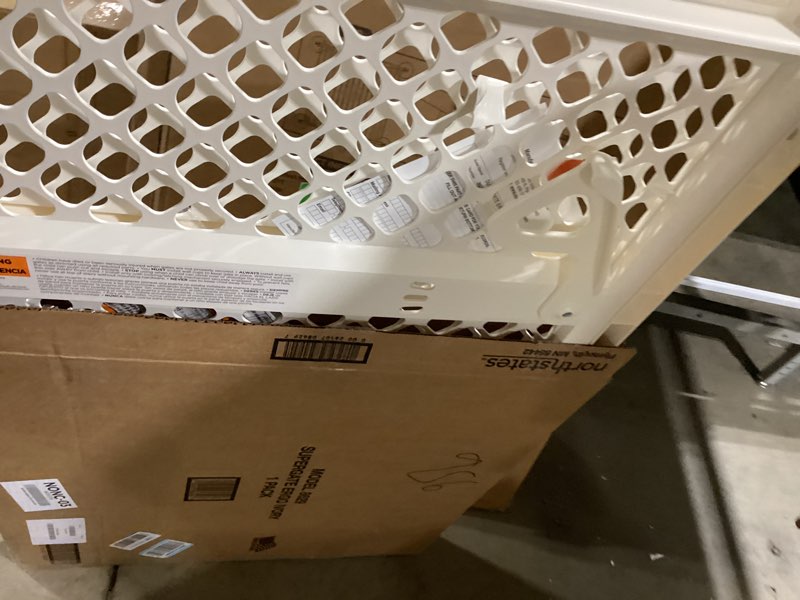 Condition photo showing Good Condition for toddleroo by north states - supergate ergo baby gate: plastic baby gate for stairs & doorways - adjustable indoor safety gate - made in usa - 26 to 42 inches wide - 26 inches tall - ivory