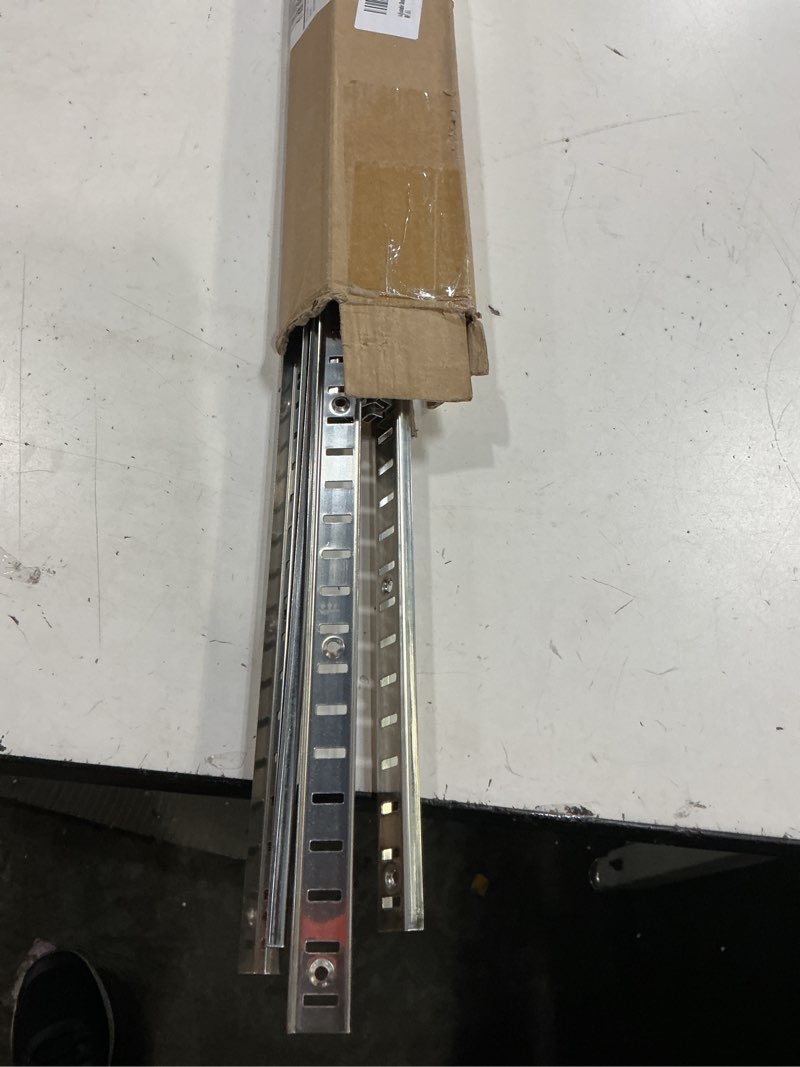 Condition photo showing Good Condition for adjustable shelf bracket 40 inch 8 pack silver shelf pilaster strips shelf rail shelf track adjustable wall shelves shelf standards and supports for cabinet closet organization (silver)