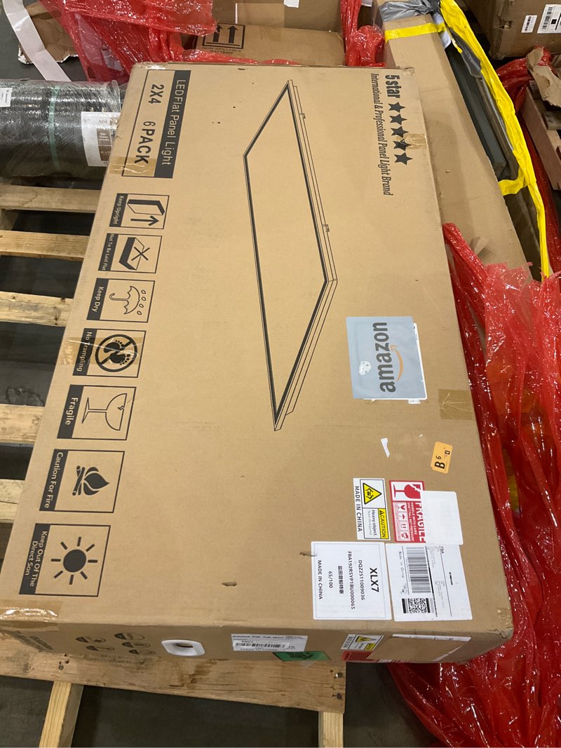 Condition photo showing As Is for 6Pack 2x4 LED Flat Panel Light, 7700LM 30W-70W Dimmable & Selectable, 5CCT 3000K-6500K Adjustable Recessed Troffer, for Drop Ceiling, Office, Kitchen, Garage, School (6 Pack) 2x4FT-6P