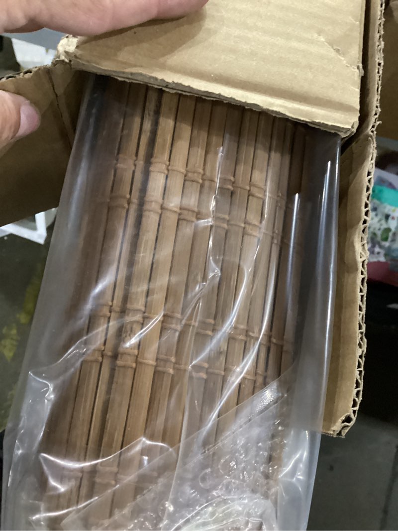 Condition photo showing Good Condition for lazblinds cordless bamboo roman shades, light filtering window treatment, roll up bamboo blinds for windows, 34'' w x 60'' h light filtering - ceylon light russet 34'' w x 60'' h