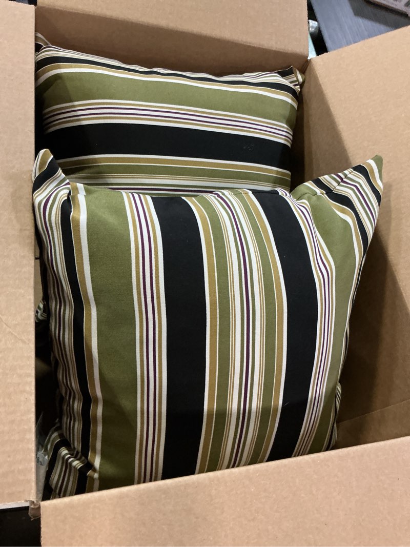 Condition photo showing Good Condition for blazing needles all-weather uv-resistant outdoor knife edge pillows set, set of 2, 20", eastbay onyx