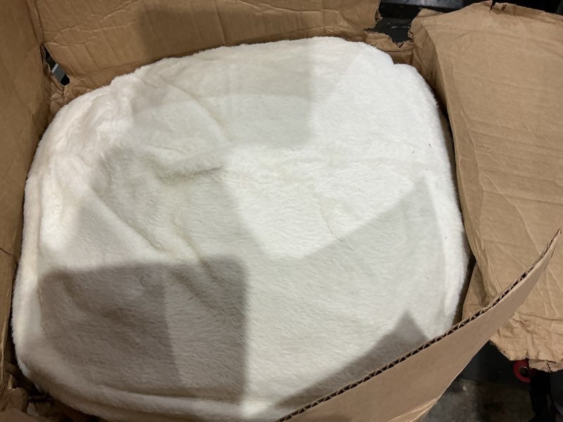 Condition photo showing Good Condition for hobestluk 3ft bean bag chairs for adults large beanbag chair with plush faux fur cover big bean bag chair for living room bedroom dorm office - white(36” x 36” x 22”) 3ft - 36” x 36” x 22” white