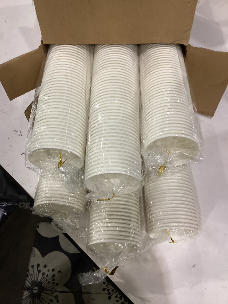 Condition photo showing New/Like New for lamosi 300 pack paper cups 8 oz, disposable coffee cups, paper coffee cups 8 oz, white hot/cold beverage drinking cup for water juice or tea, office party home travel 8 oz-300 pack