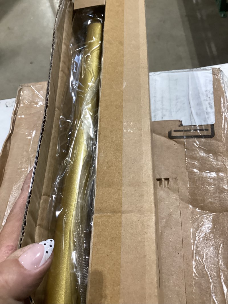 Condition photo showing Good Condition for uiosanrt gold shower curtain rod 35-66 inches non-slip shower rod tension mounted no drill , adjustable tension curtain rod for windows bathroom gold 31"-68"