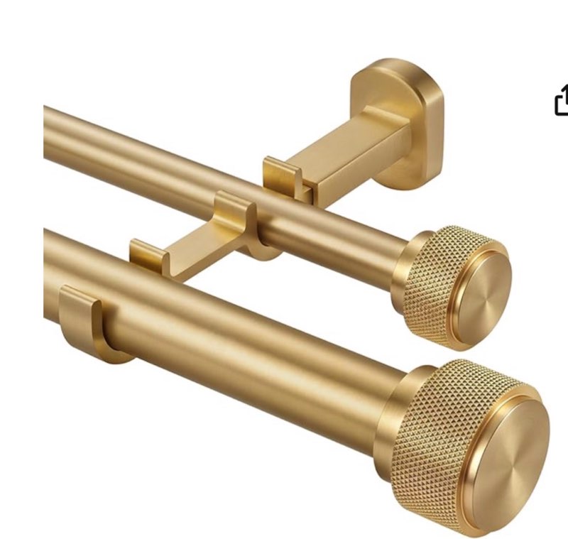 1-1/8 inch Double Curtain Rod - Premium Nonadjustable 84in/7ft Drapery Rods - Heavy Duty Dual Curtai