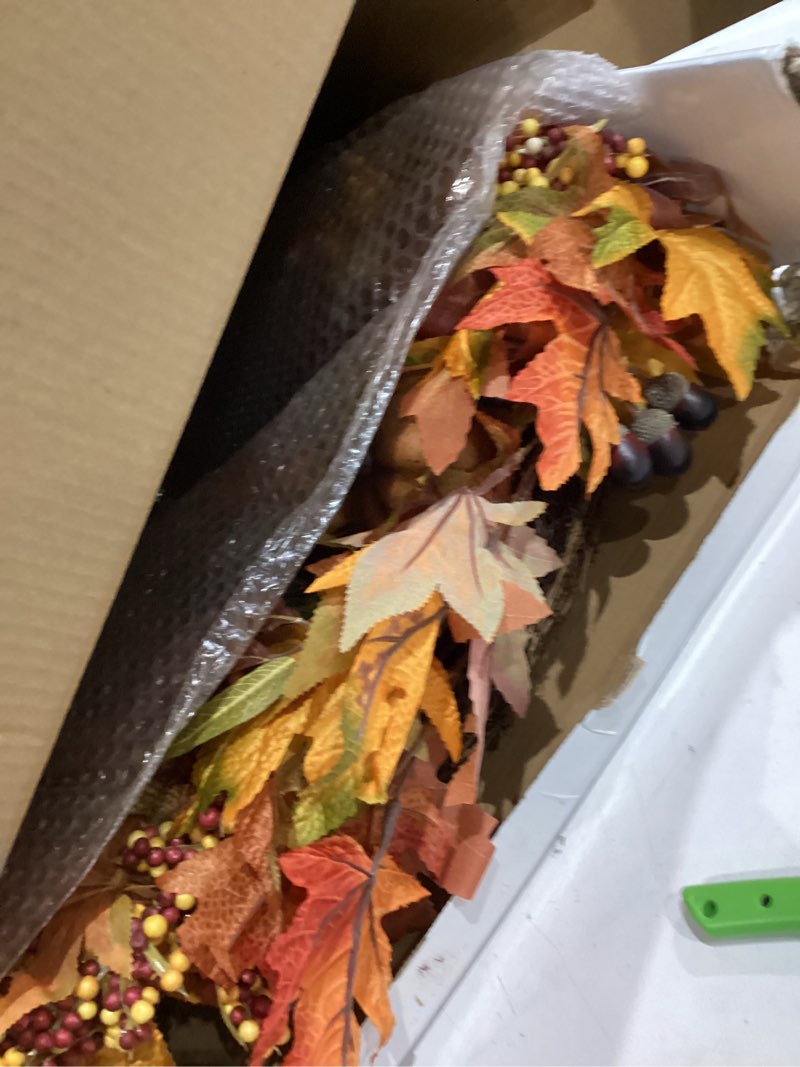 Condition photo showing Good Condition for the wreath depot montgomery hollow silk fall door wreath 26 inch, large and extra full handcrafted thanksgiving wreath, beautiful white gift box included