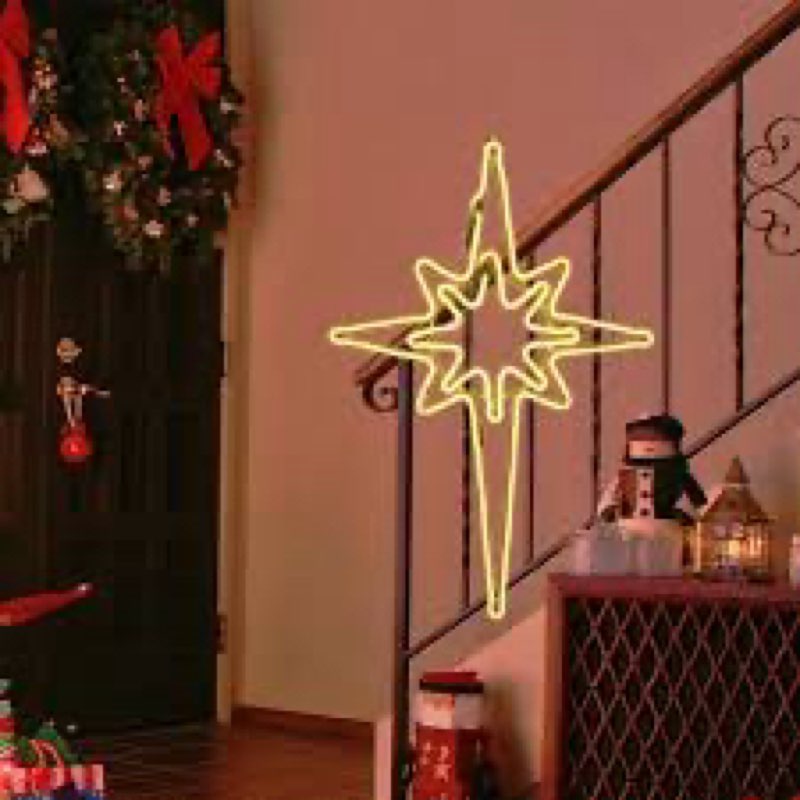 Wettal Large Christmas Bethlehem Star, Lighted Star of Bethlehem LED Lights Plug in Rope Light for O