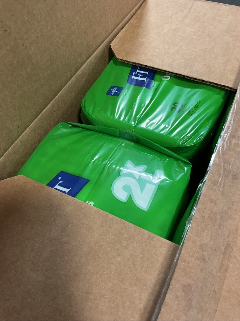 Condition photo showing New/Like New for fitright optifit extra adult briefs, incontinence diapers with tabs, moderate absorbency, 2xl, 60 to 70", 20 count (pack of 4) 80 count xx-large