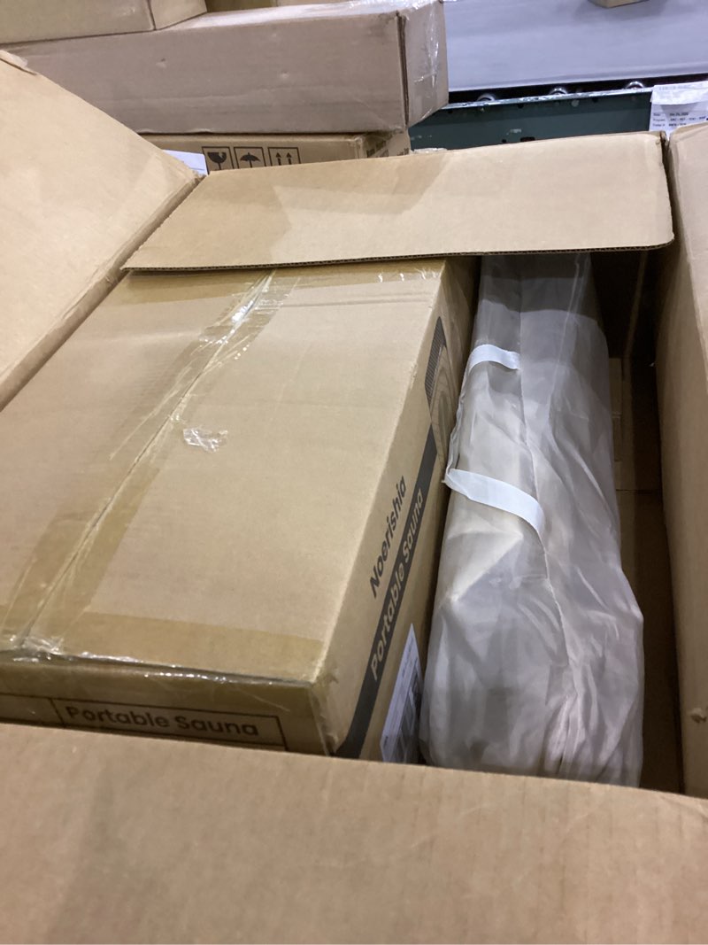 Condition photo showing Good Condition for Sauna Box, Upgraded Portable Sauna for Home 5Layer Waterproof,3L 1200W Steamer,9 Levels,Dual YKK Zippers,Big Folding Chair,99 Mins Timer,Remote Control,Steam Sauna Room Personal Saunas Tent,Light Blue