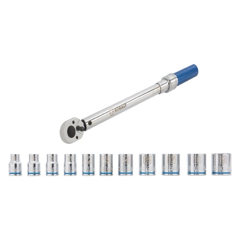 kobalt 3/8-in drive click torque wrench with shallow socket set