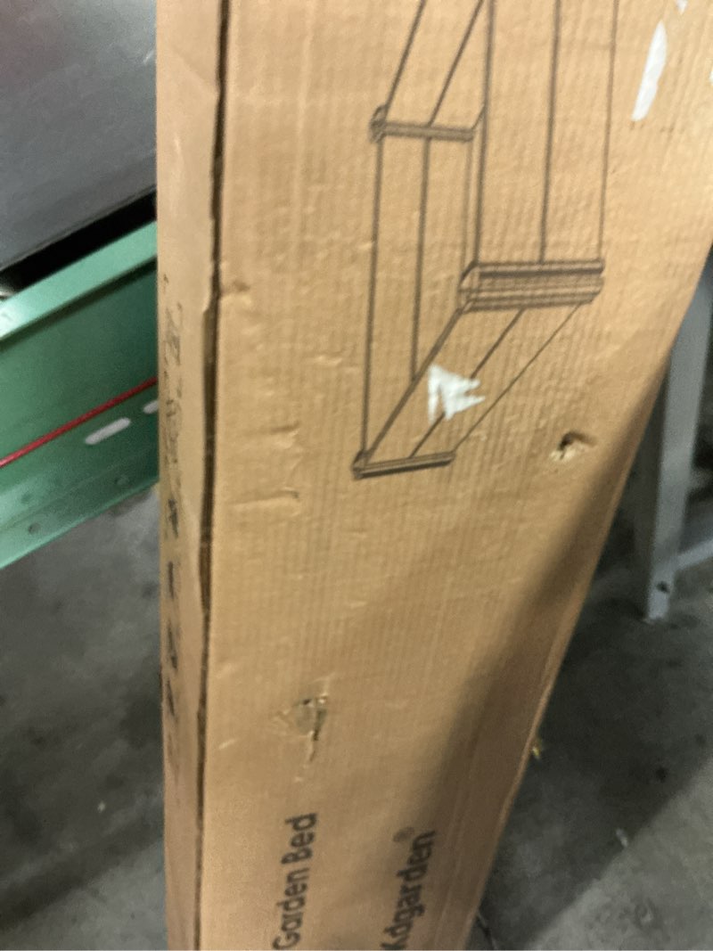 Condition photo showing New/Like New for 4'x4' white vinyl raised garden bed kit, outdoor above ground garden box for growing vegetables, flowers, herbs, diy gardening, whelping pen and more 48"l x48"w x13.3"h