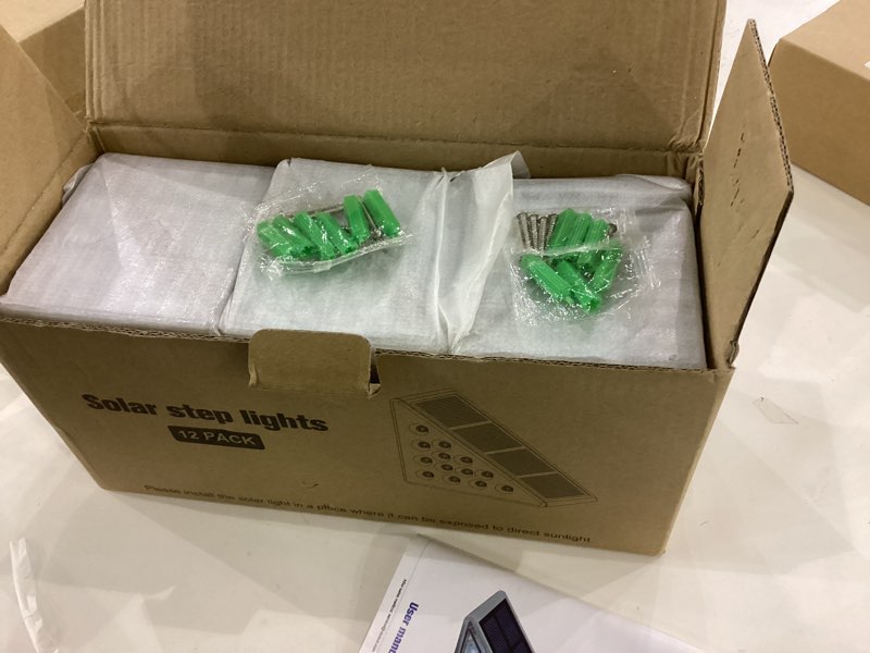 Condition photo showing Good Condition for NIORSUN Solar Step Lights for Outside,12 Pack RGB Solid Color Changing Solar Stair Lights Outdoor Waterproof IP67 Auto On Off,Solar Lights for Steps,Stair,Patio,Yard,Porch,Front Door,Deck Decor RGB Solid Color 12 Pack