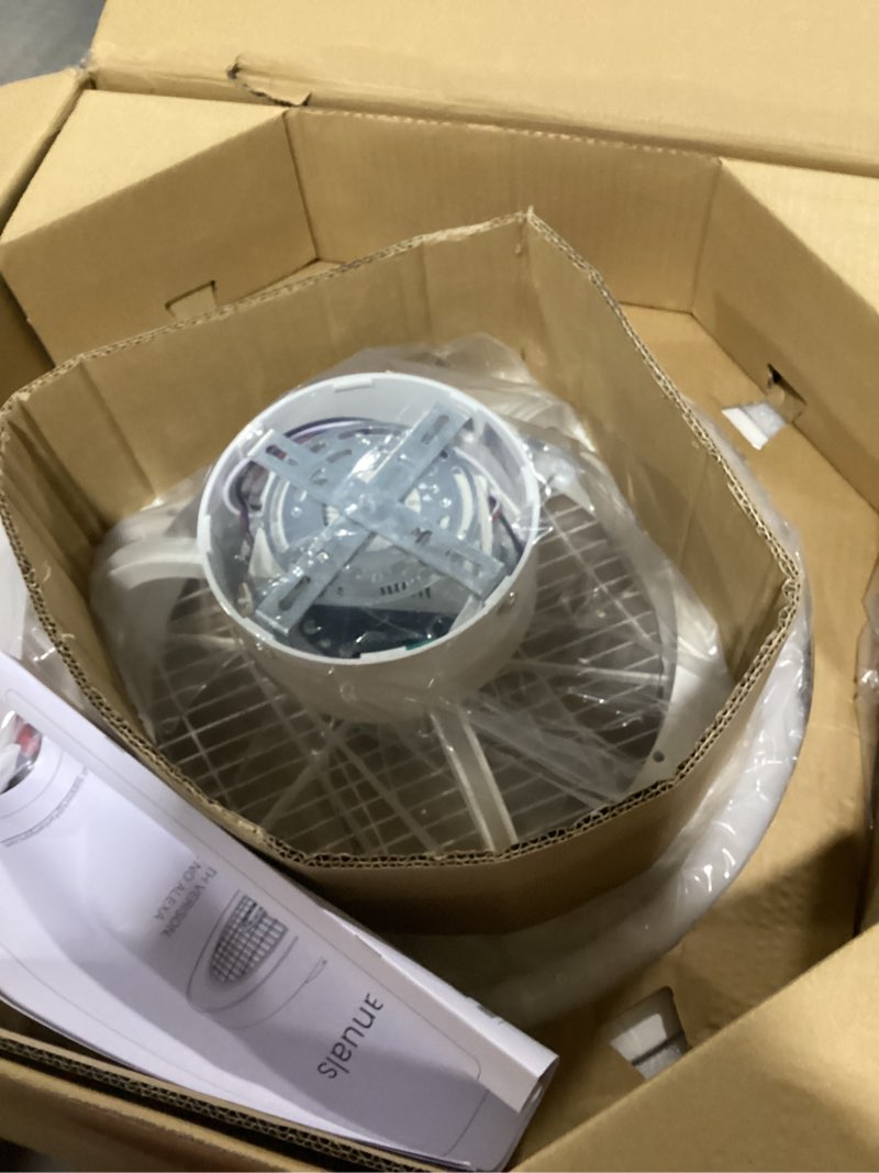 Condition photo showing Good Condition for LEDIARY 20 Inch Low Profile Ceiling Fans with Lights, Led Bladeless Ceiling Fan, Remote Control Enclosed Flush Mount Ceiling Fan With Timming, 3000-6000K, 6 Wind Speed, 3000LM, 57W-White RGB 20 Inch RGB White