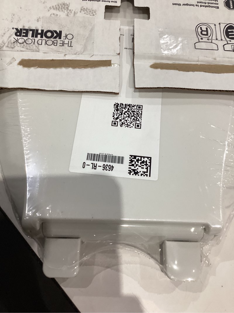 Condition photo showing Good Condition for kohler 4636-rl-0 cachet readylatch elongated toilet seat slow close, soft close toilet seat quiet lid, contoured grip-tight bumpers installation hardware, apartment essentials, white white elongated ready latch