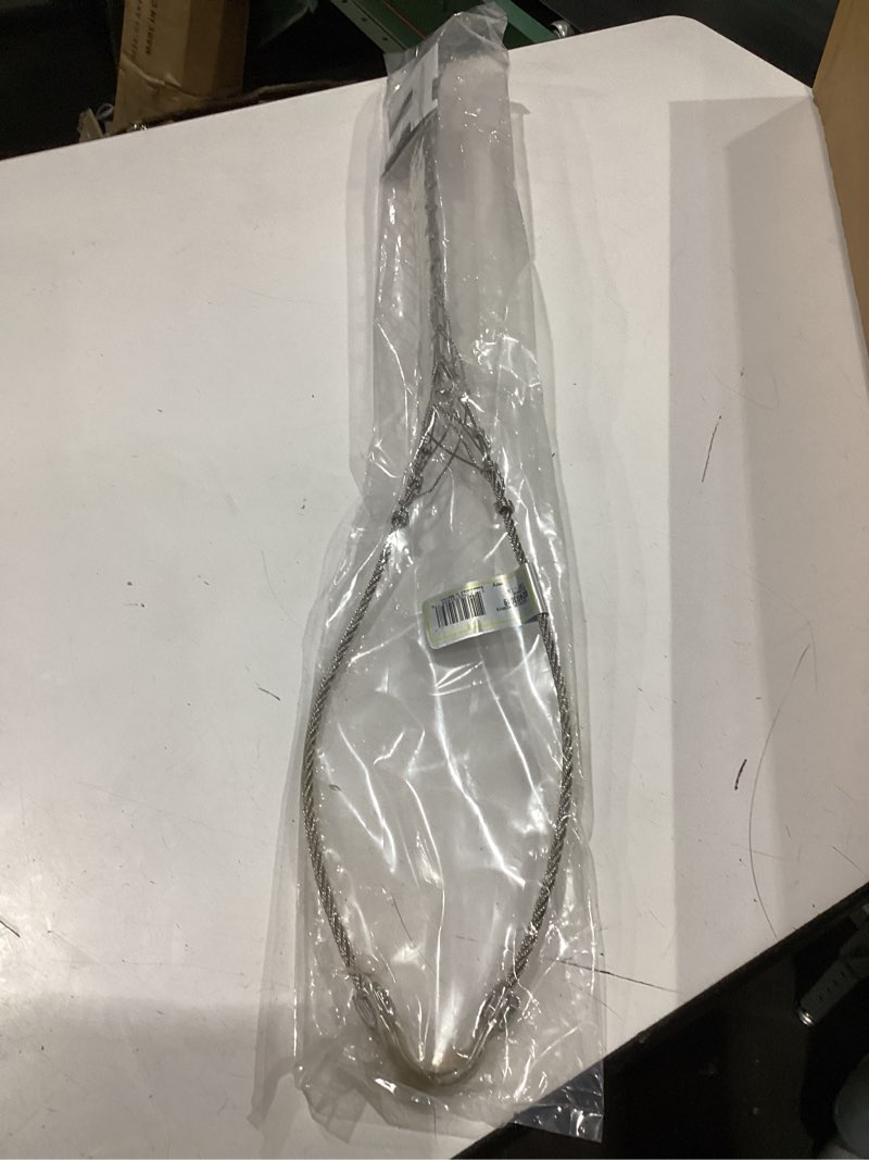 Condition photo showing New/Like New for 02403019 kellems stainless steel standard duty support grip, single eye, split mesh, rod closing, single weave, 1610 lbs breaking strength, 1.50"-1.74" cable diameter