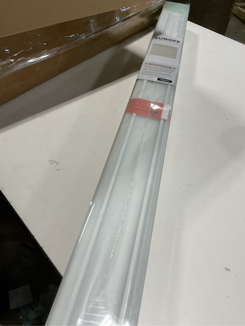 Condition photo showing As Is for Cordless Blackout Roller Shades Blinds for Windows Free-Stop,Pull Down Room Darkening with Valance,Thermal Insulated Woven Fabric Window Door Blinds for Home,Office,White 35" W x 72" L 35"W x 72"H White