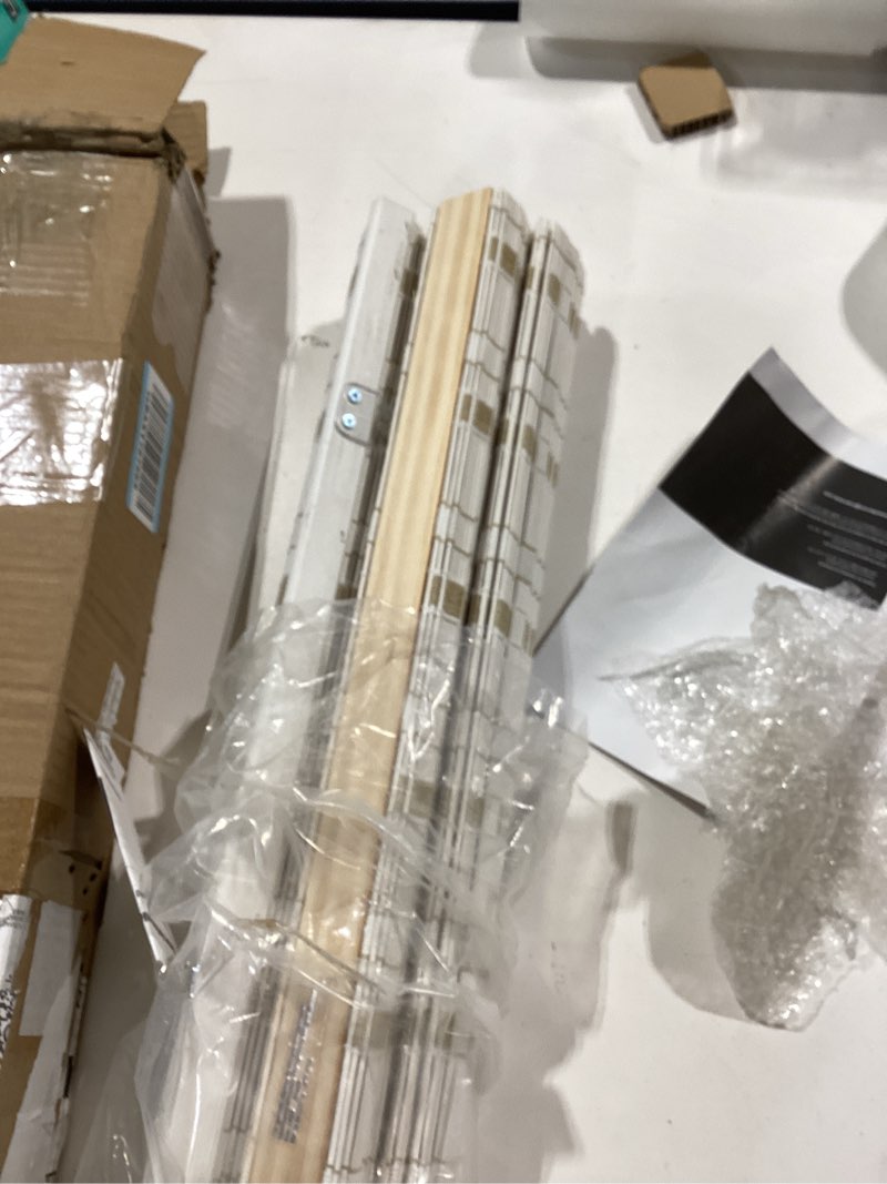 Condition photo showing Good Condition for lazblinds no tools no drill cordless bamboo roman shades, light filtering window treatment, roll up bamboo blinds for window 31'' w x 64'' h, whitewash b whitewash b 31'' w x 64'' h