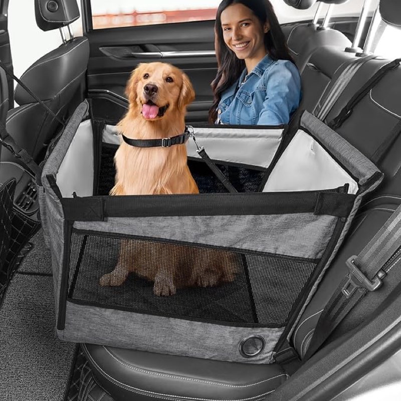 BUMUBI Large Dog Car Seats for Small Medium Dogs Portable Pet Booster Cat Back Seat Extender Waterpr