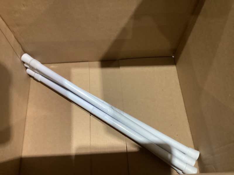 Condition photo showing Good Condition for 4 Pack Sliding Door Security Bar Adjustable Sliding Glass Door Lock White Window Security Bars with Rubber Tips 23.6-43.3 Inch Tension Rods 1.18 Inch in Diameter Security Stick for Door Bathroom