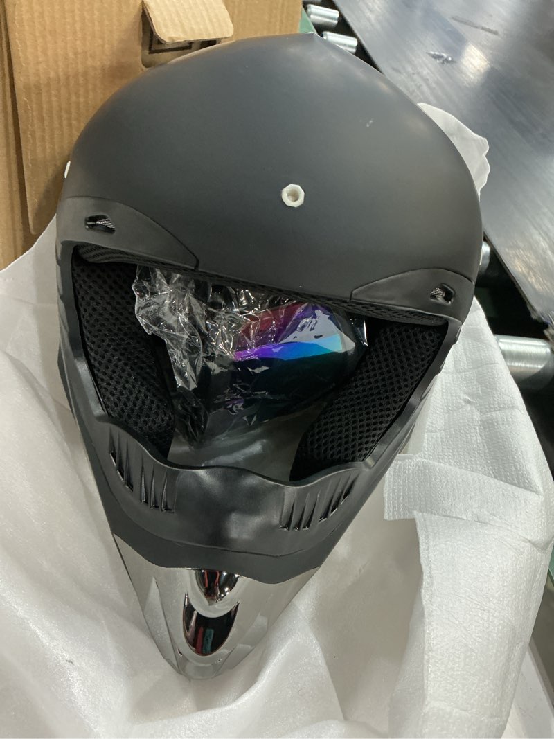 Condition photo showing Good Condition for youth kids dirt bike motocross helmet (goggles gloves face mask) 4pcs set, dot approved full face motorcycle helmets,atv bmx mx mountain bike off road kid helmet (black skull?s) black small