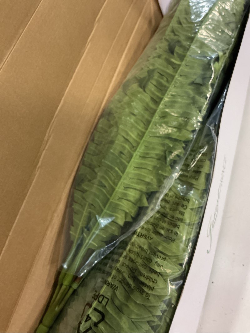 Condition photo showing Good Condition for forest prince 35" ferns artificial bush plants large, 2 artificial boston ferns with 39 fronds for outdoors home decor