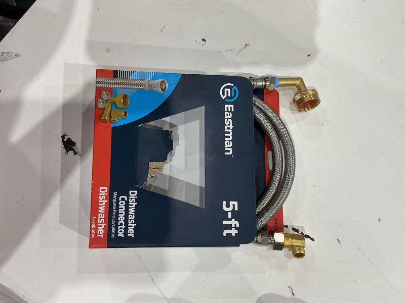 Condition photo showing As Is for eastman 5-ft 3/8 -in compression inlet x 3/8 -in compression outlet stainless steel dishwasher