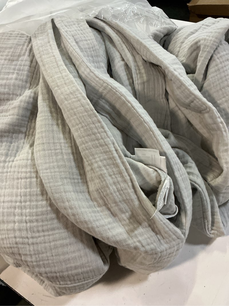  quince organic cotton gauze duvet cover set king/cal king light grey