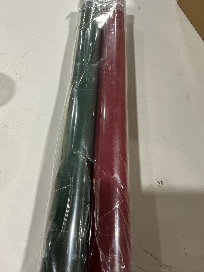 Condition photo showing As Is for Spiareal 2 Rolls Valentine's Day Velvet Wrapping Papers 20inch x 18ft Red Gift Flower Packaging Papers Valentines Floral Wrapping for DIY Gift Crafts, Florist Supplies Packaging(Red Green)