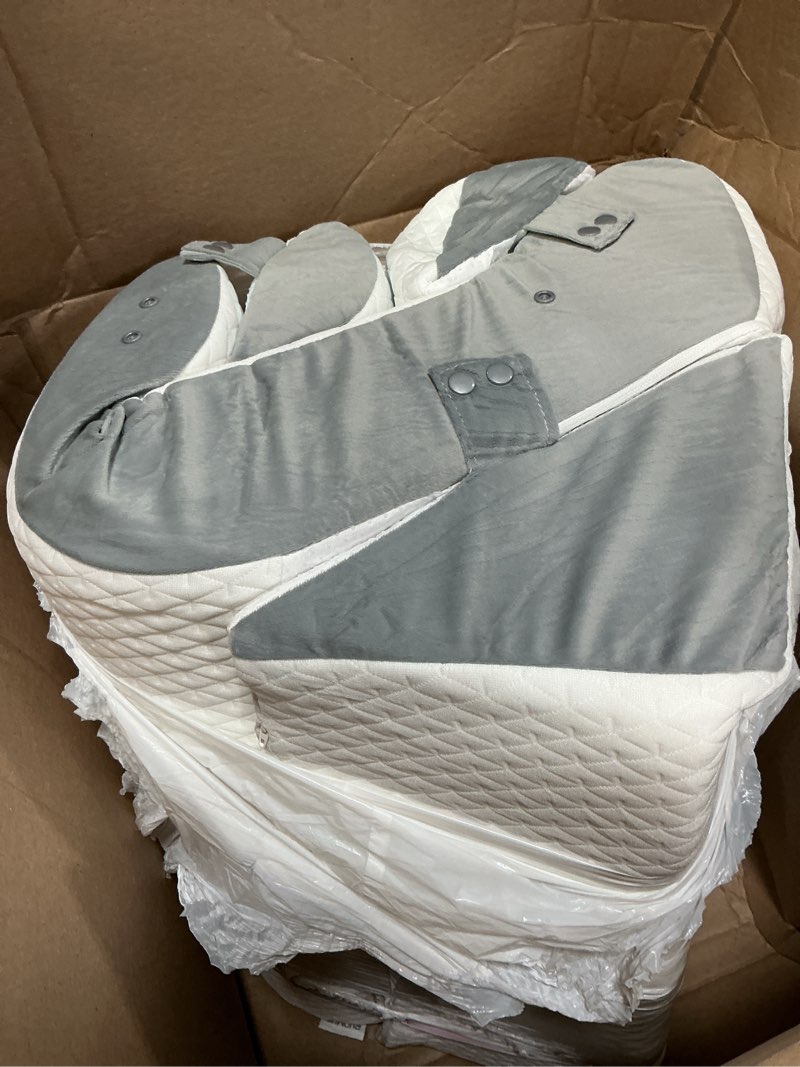 Condition photo showing Good Condition for ruqmuis 4pcs wedge pillow set for after surgery, adjustable back pillow for bed sitting up, acid reflux, bed wedge pillow headboard for sleeping & snoring, orthopedic pillow for post surgery, white white/grey 4pcs