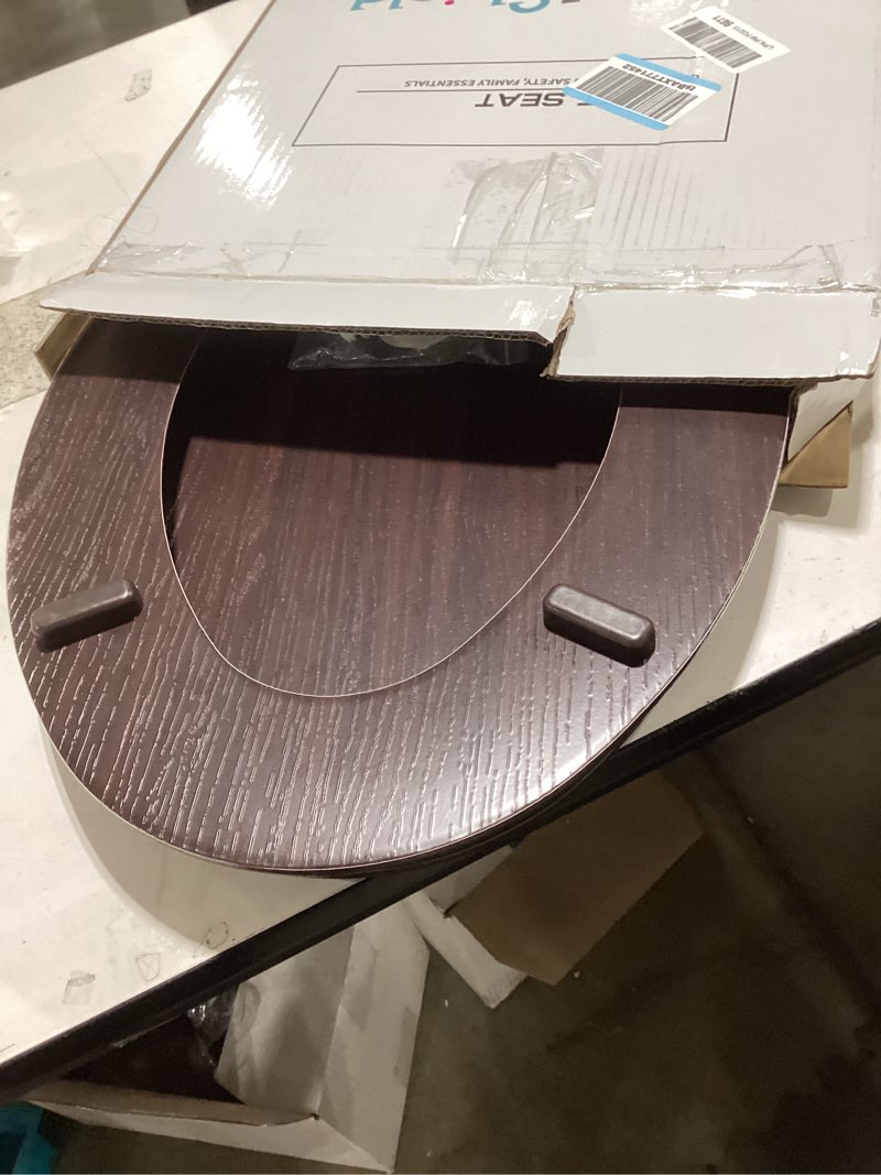 Condition photo showing Good Condition for Elongated Toilet Seat Molded Wood Toilet Seat with Quietly Close and Quick Release Hinges, Easy to Install also Easy to Clean by Angol Shiold (Elongated, Dark Brown) Soft Close Hinge Dark Brown