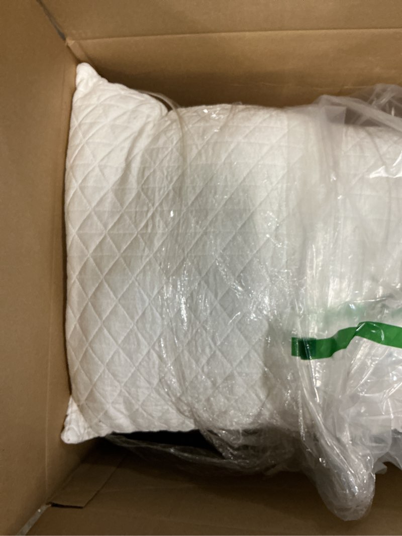 Condition photo showing As Is for Shredded Memory Foam Pillows for Sleeping,Bed Pillows King Size Set of 2 Pack Cooling Adjustable,Good for Side and Back Sleeper with Washable Removable Cover White King (Pack of 2)