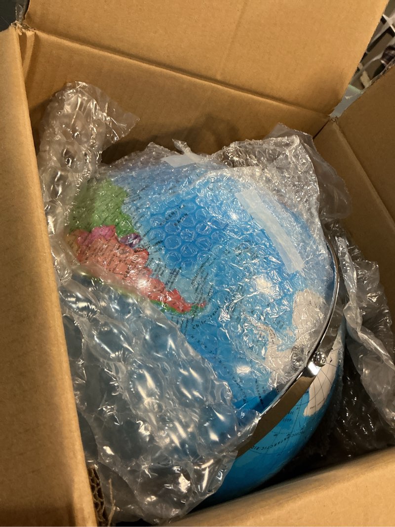 Condition photo showing Good Condition for bshapplus 15.4'' tall globe,globe of the world with stainless stand,720 spin world globe for kids learning