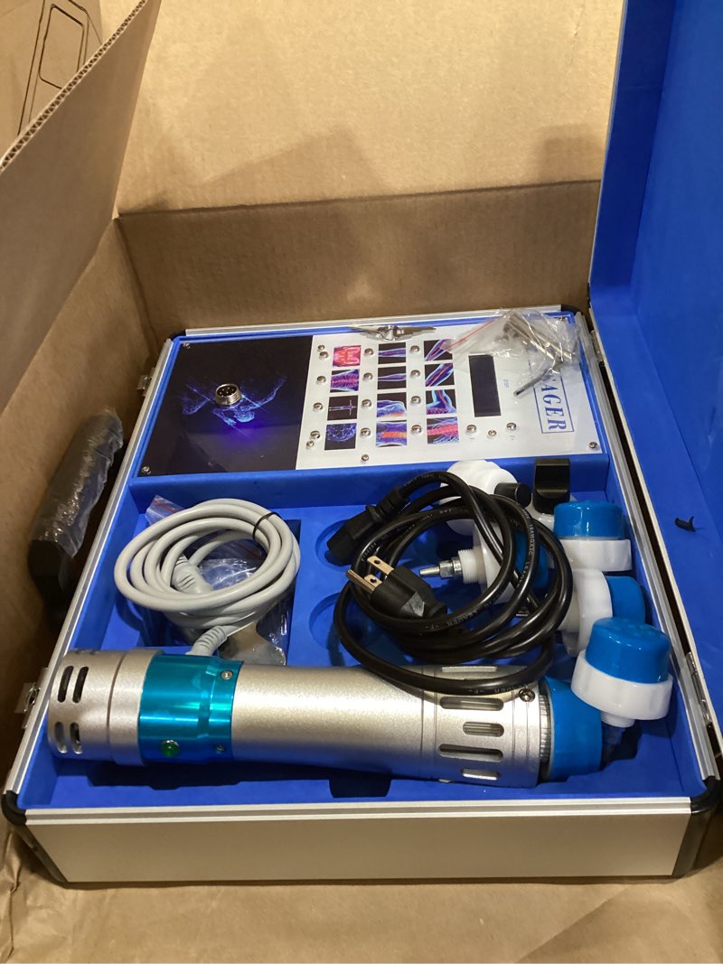 Condition photo showing As Is for Shockwave Therapy Machine, Effective Electromagnetic Extracorporeal Shock Wave Therapy Machine Pain Relief Body Massager Muscle Relax Massage Gun with 7 Massage Heads