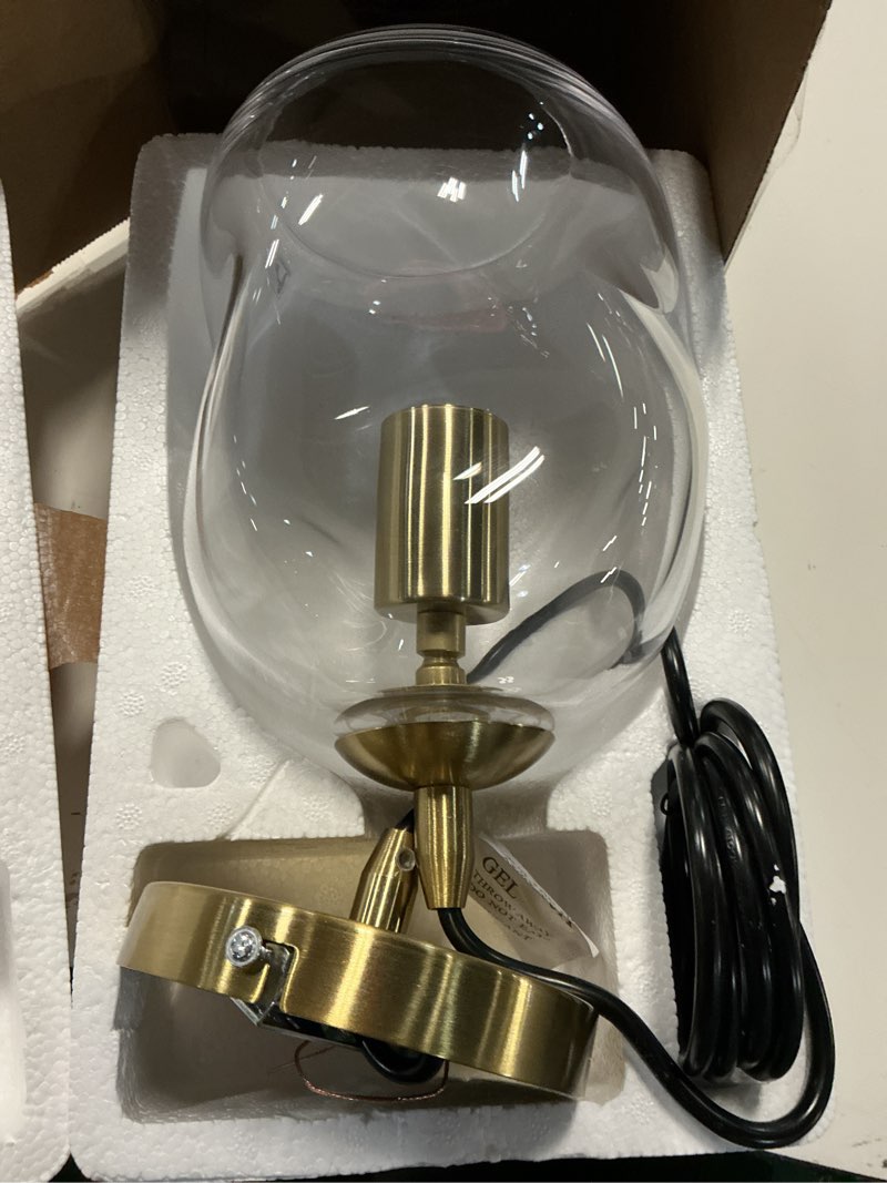 Condition photo showing Good Condition for casamotion glass pendant light gold and clear organic globe ceiling hanging fixtures modern industrial ambient lighting over kitchen island sink bar counter porch small medium lamp 8 inch h clear+gold 8"h-1 pack