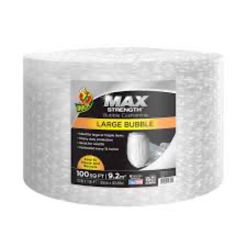 Duck Brand 12 in. x 100 ft. Clear Large Bubble Wrap Cushioning  