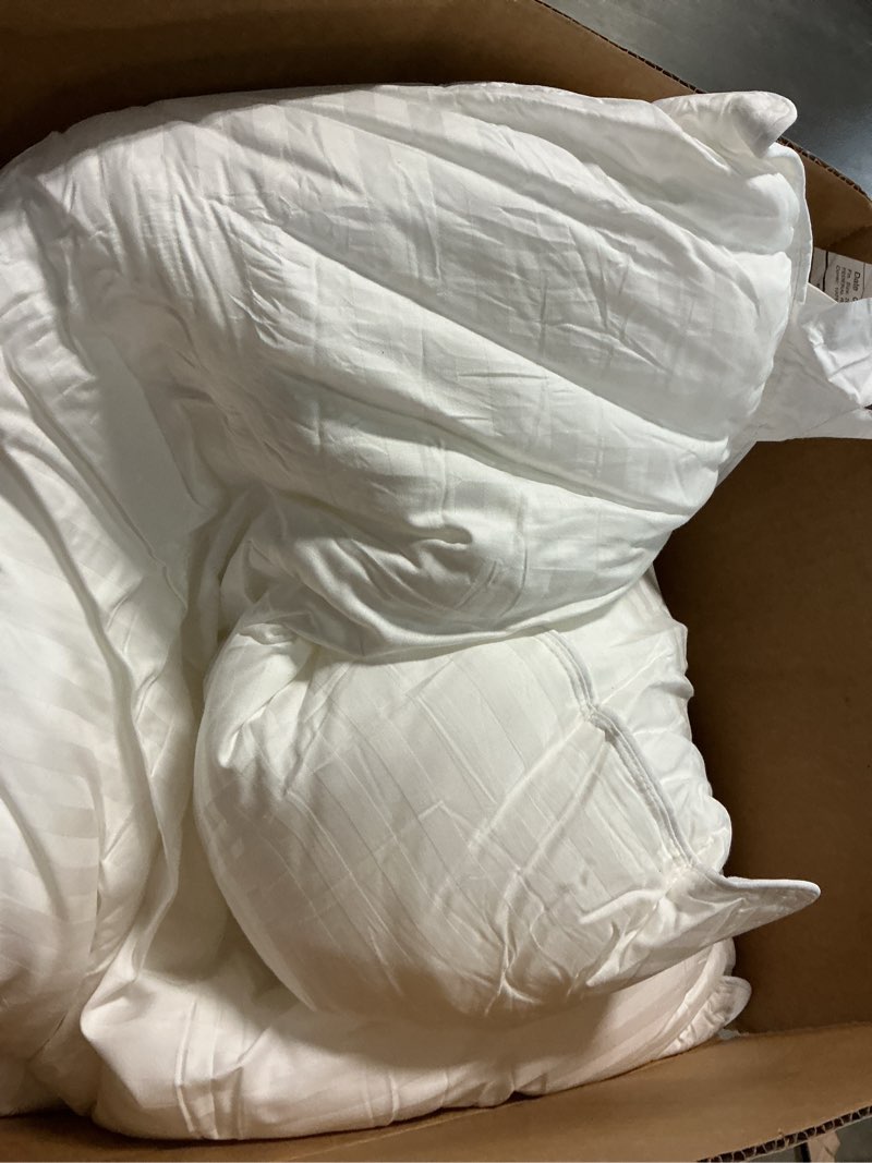 Condition photo showing As Is for beckham hotel collection euro size throw pillows (set of 2), 26 x 26 down alternative pillow insert for bed, couch, and sofa european white