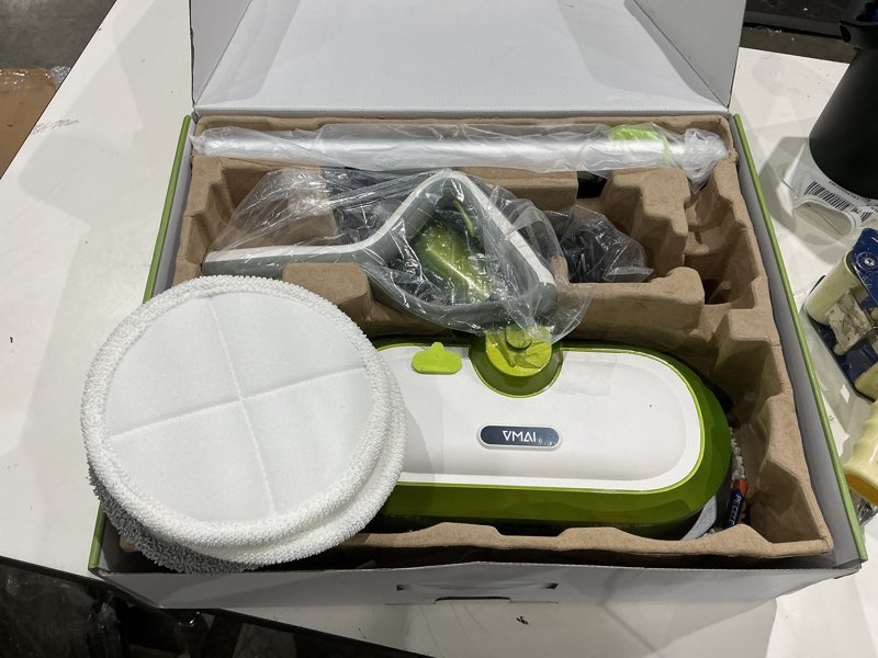 Condition photo showing Good Condition for vmai cordless electric mop with water spray & detachable battery, rechargeable floor spin mop & scrubber with led headlights, washable pads, lightweight for hardwood tile marble floor cleaning