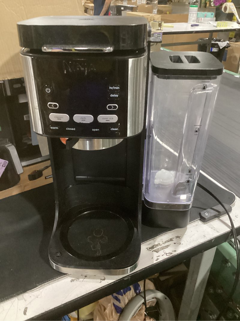 Condition photo showing As Is for ninja drip coffee maker | dualbrew™ pro hot & iced coffee machine, single serve to carafe | brew with pods & grounds, compatible with k cups | 3 brew styles, 60oz removable reservoir | black, cfp101 paper filter
