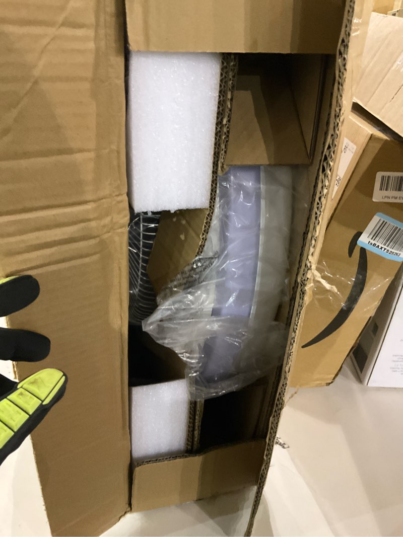 Condition photo showing As Is for 24" Bladeless Ceiling Fan with Light Remote, Low Profile Ceiling Fans with App Control, Smart Modern Ceiling Fans with Lights, 3 Dimmable LED Light for Bedroom, Living Room White