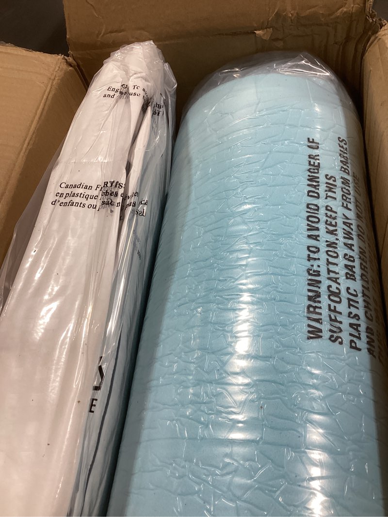 Condition photo showing New/Like New for OLANLY Dual-Layer 4 Inch Twin Size Memory Foam Mattress Topper for Back Pain, 2 Inch Cooling Pillow Top Mattress Pad Cover and 2 Inch Gel Memory Foam Topper, Deep Elastic Pocket, White White Twin