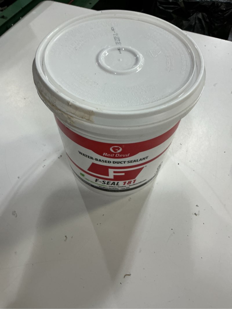 Condition photo showing Good Condition for red devil 0841dw f-seal 181 fiber reinforced water based duct sealant, 1 gallon, white 1 - pack 1 gallon white