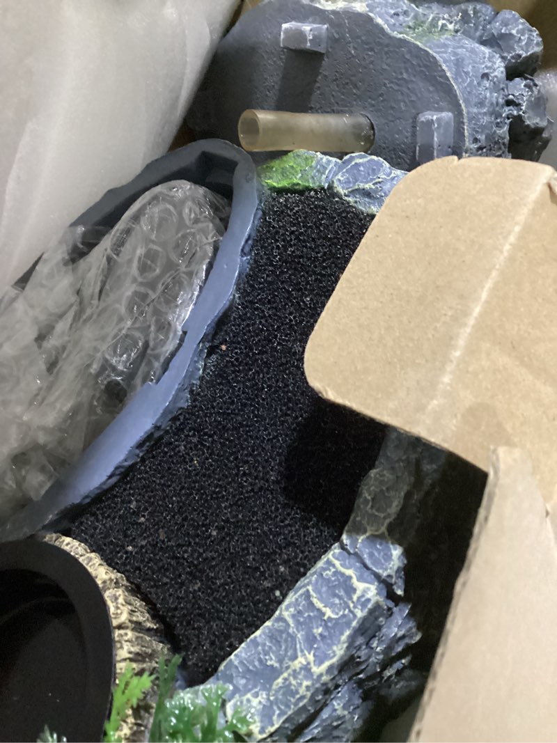 Condition photo showing New/Like New for repti zoo reptile water fountain with food dish, 550ml terrarium waterfall drinking fountain for bearded dragon gecko chameleon lizard tree frog turtle, reptile water dispenser, keep water clear