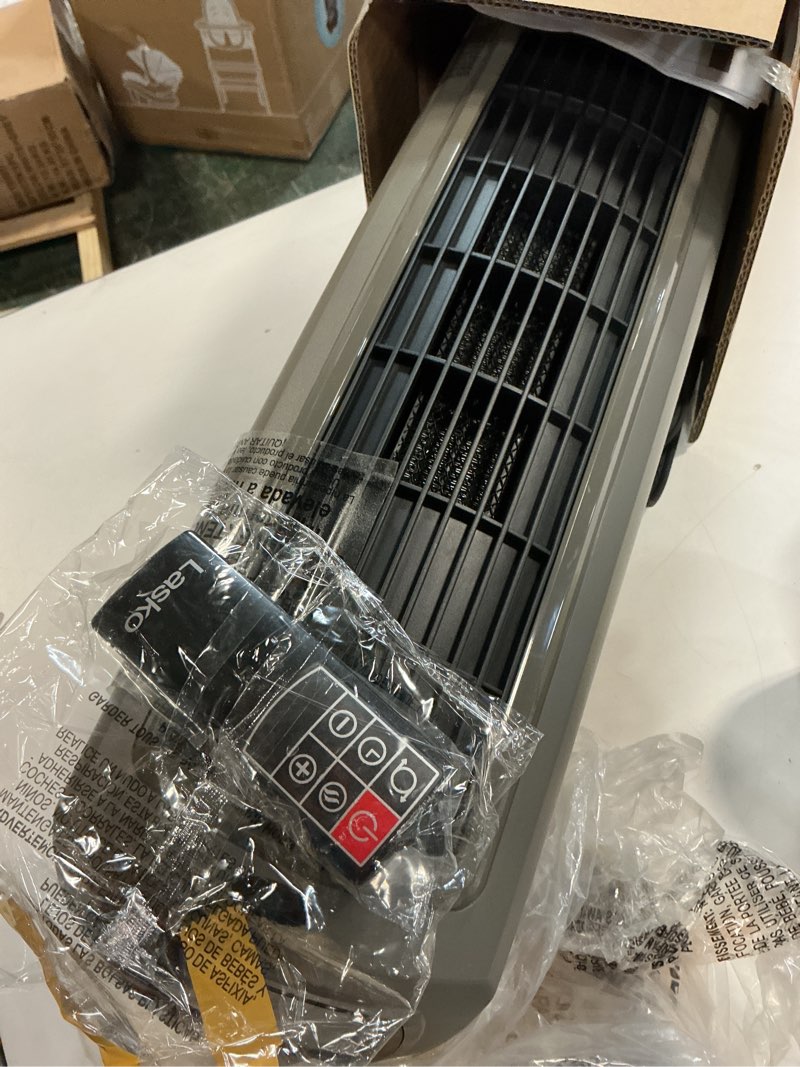 Condition photo showing Good Condition for Lasko Oscillating Digital Ceramic Tower Heater for Home with Adjustable Thermostat, Timer and Remote Control, 23 Inches, 1500W, Silver, 755320