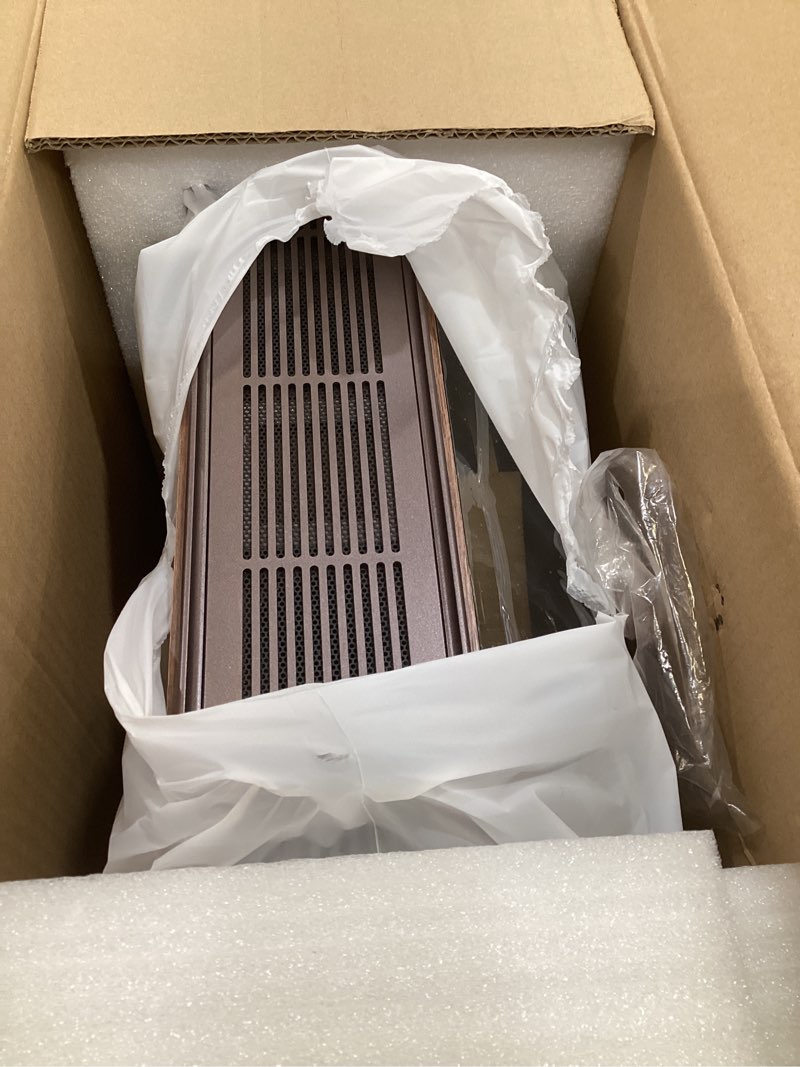 Condition photo showing As Is for vinyl record player with bluetooth input and output, 3?speed turntable with built?in speakers, rca and aux connections, retro design for home audio