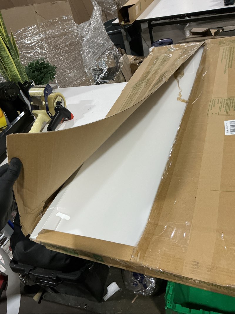 Condition photo showing As Is for lithonia lighting cpx 2x4 led flat panel light, 2 ft. x 4 ft. led light panel, ceiling lighting fixture, 4000/5000/6000 adjustable lumens, 3500k/4000k/5000k switchable cct, smooth satin lens, white 3500k | 4000k | 5000k 2 ft. x 4 ft. switchable lumens space