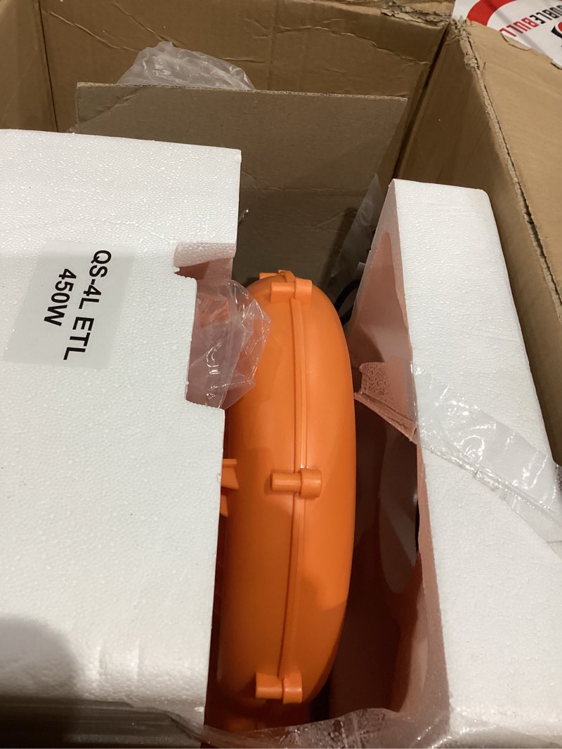 Condition photo showing As Is for Safest Inflatable Bounce House and Water Slide Blower, W-3L Blower with GFCI Plug and 25 ft Power Cord. No Need to use Extension Cord Orange, Black