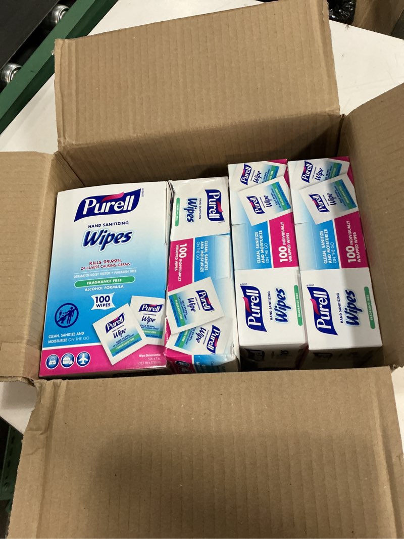 Condition photo showing Good Condition for purell hand sanitizing wipes, alcohol formula, fragrance free, 100 count individually wrapped hand wipes (pack of 5 ) - 9022-10 fragrance free 100 count (pack of 5)