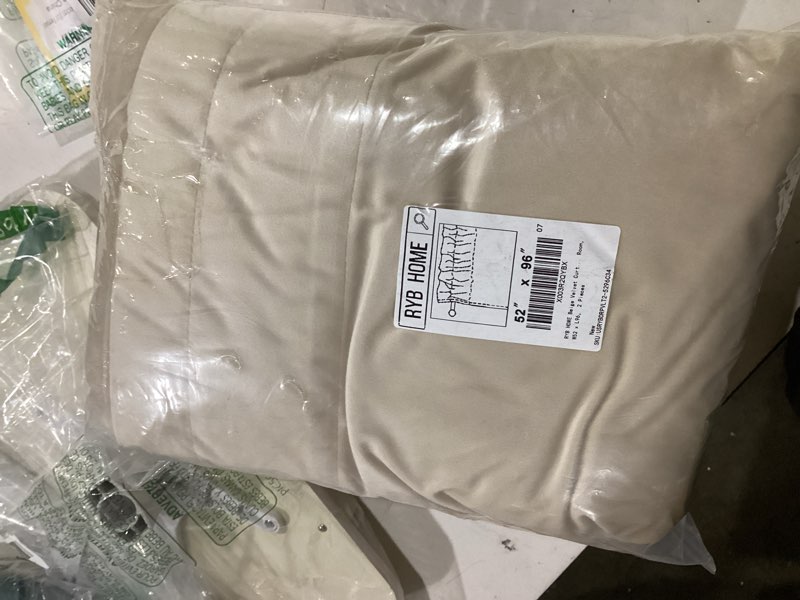 Condition photo showing Good Condition for ryb home beige velvet curtains 96 inches long for bedroom - luxury light reducing vertical drapes simple home decoration for sliding door living room, w52 x l96, 2 pieces beige 52"w x 96"l (pack of 2)