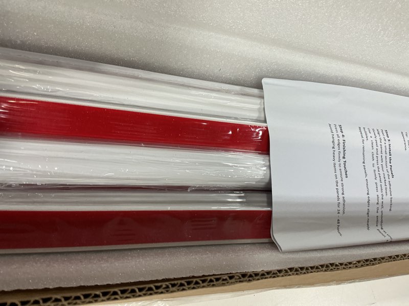 Condition photo showing Good Condition for peel and stick door moulding kit, self-adhesive pre-assembled door panel trim for wall mirror window frame decor (top 22"x48" bottom 22"x15") top 22"x48" bottom 22"x 15"